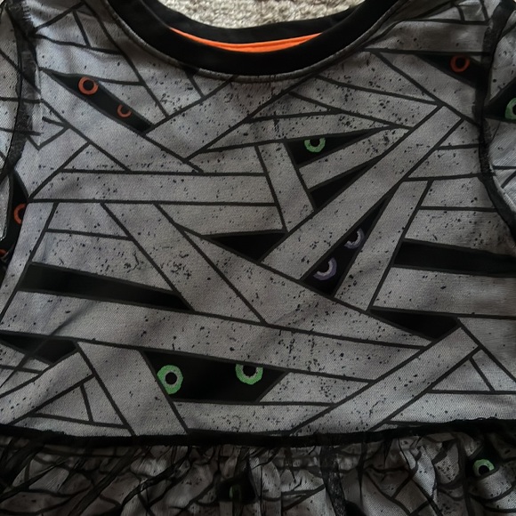 Cat & Jack Halloween Dress Black Tulle Mummies Mummy NWT - Picture 2 of 3
